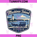 Mackinac Island Michigan PNG, Vintage Lighthouse Horse Carriage PNG