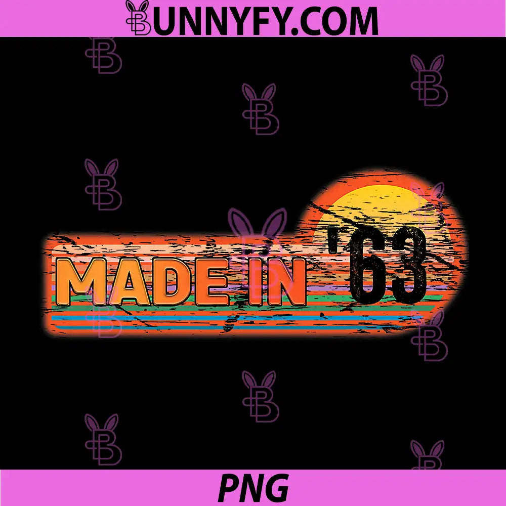 Made in 1963 PNG, Awesome Since 1963 Birthday Vintage PNG