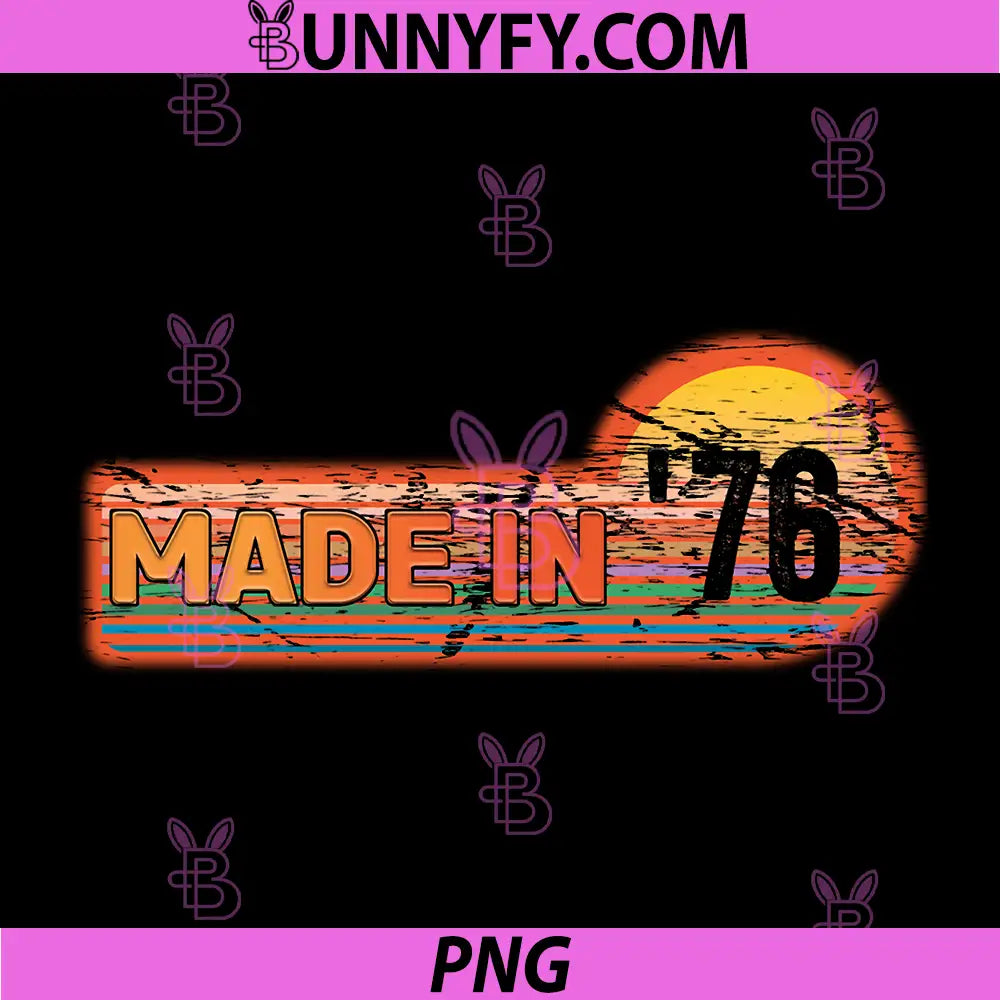 Made in 1976 PNG, Awesome Since 1976 Birthday Vintage PNG