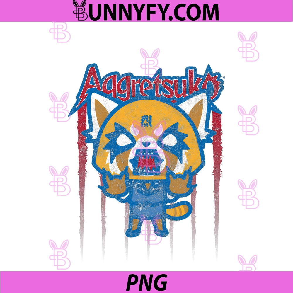 Mademark Aggretsuko Red White And Blue PNG, Rage Americana PNG
