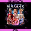 Maggie Cute Baby Collage Name Design PNG, Adorable Kids Art PNG