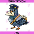 Mail Carrier Pigeon PNG, Funny Postman Bird Mascot PNG