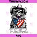 Maine Coon Cat American Flag PNG, Bandana Cowboy Hat Sunglasses PNG