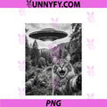 Maine Coon Selfie With Alien UFO PNG, Funny Maine Coon Lover PNG
