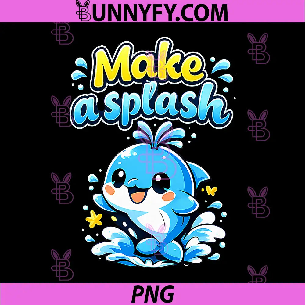 Make a Splash PNG, Kawaii Dolphin Chibi Water Spray Art PNG