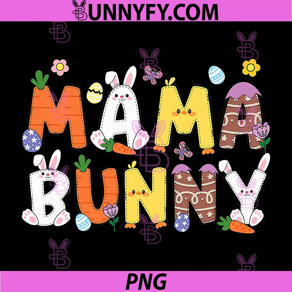 Mama Bunny PNG, Family Group Matching Easter Day Egg Hunt PNG