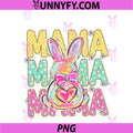 Mama Easter Coquette Bow Floral PNG, Bunny Brushstroke Mother Day PNG