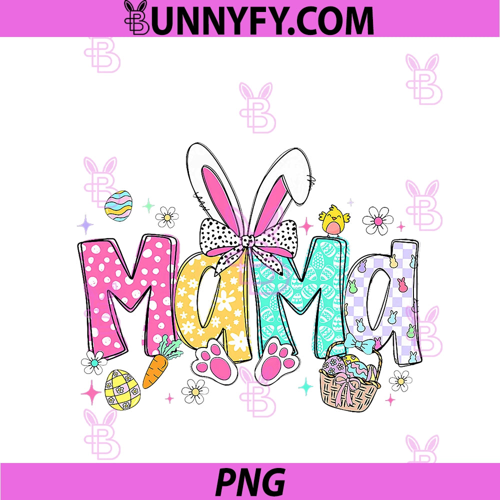 Mama Easter PNG, Bunny Ears Coquette Bow Mom Mother Grandma PNG