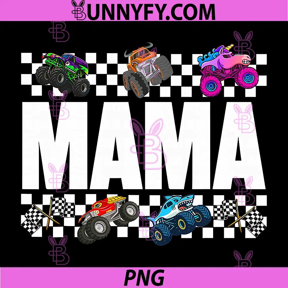 Mama Monster Truck PNG, Family Crew Birthday Matching PNG