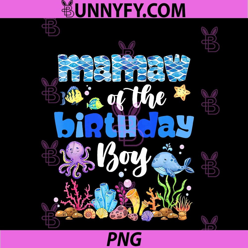 Mamaw Of The Birthday Boy PNG, Sea Fish Ocean Animals Aquarium PNG