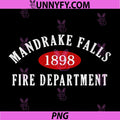 Mandrake Falls Fire Department PNG, Vintage Firefighter 1898 Design PNG