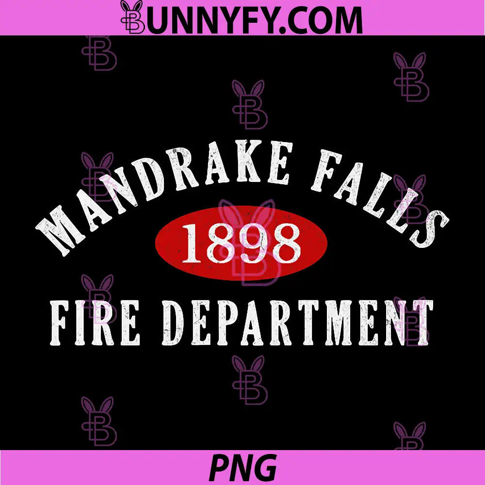 Mandrake Falls Fire Department PNG, Vintage Firefighter 1898 Design PNG