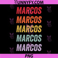 Marcos Name Vintage Retro PNG, Colorful Marcos Name Design PNG