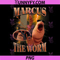 Marcus The Worm Lightning Art PNG, Funny Worm Character Design PNG