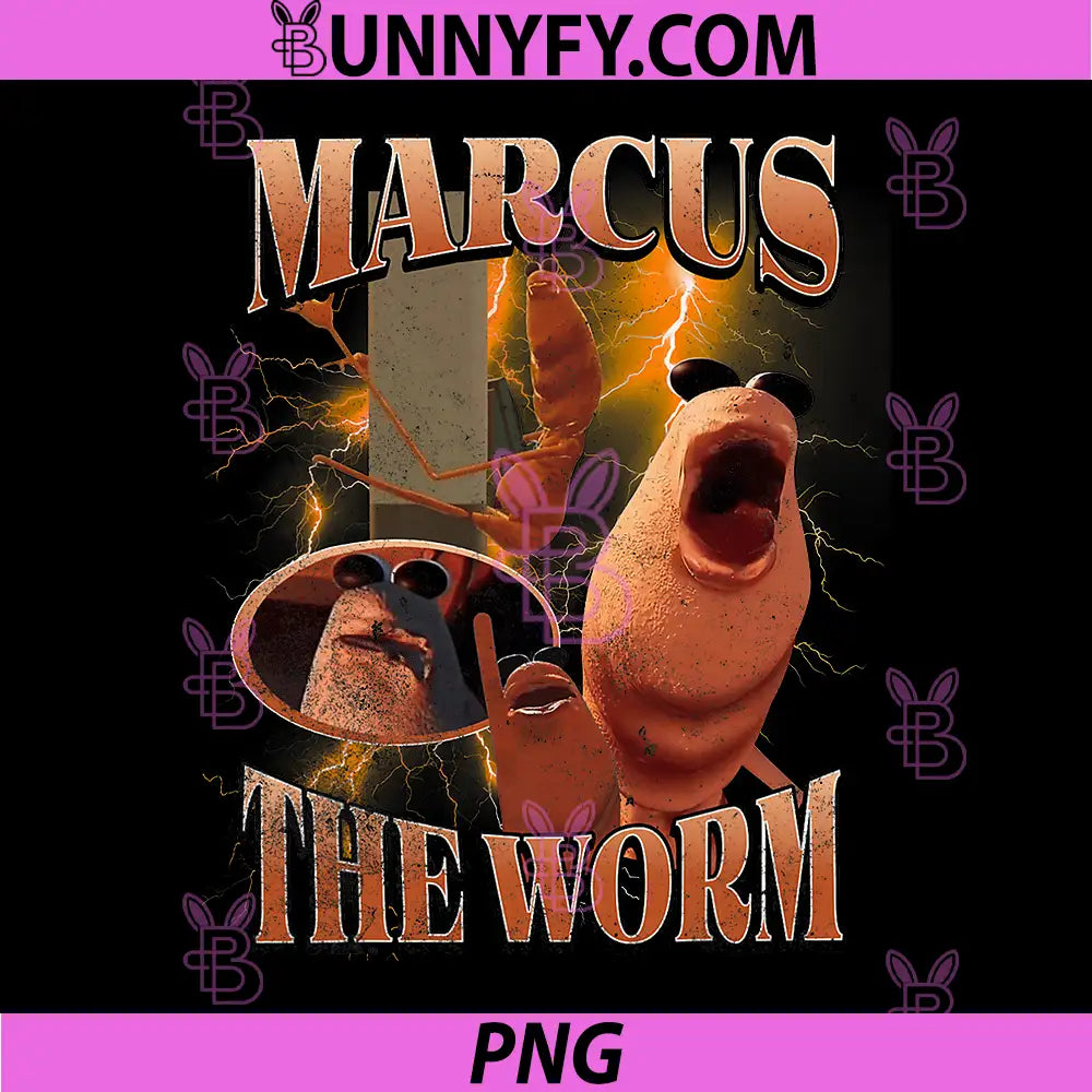 Marcus The Worm Lightning Art PNG, Funny Worm Character Design PNG
