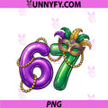 Mardi Gras 67 Six Seven PNG, Trend Masquerade Beads Carnival PNG