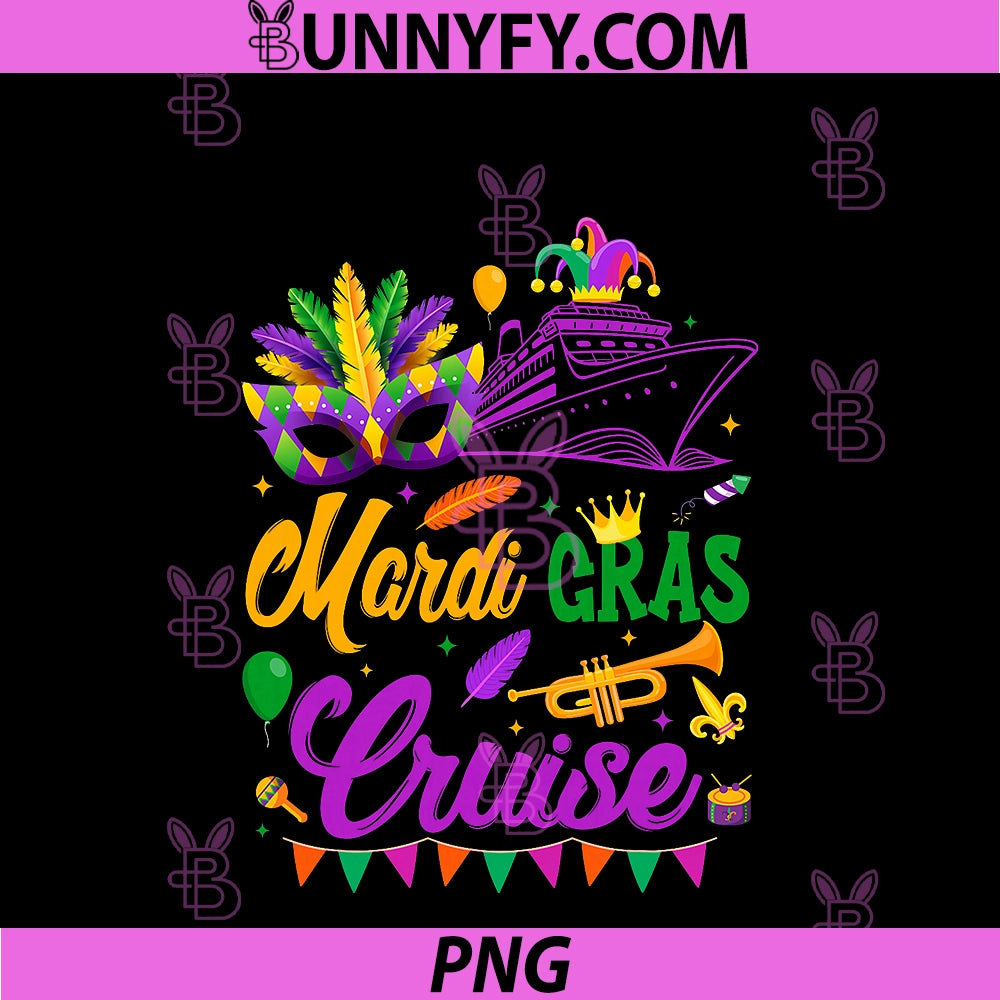 Mardi Gras Cruise Ship Mask PNG, Family Matching PNG