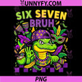 Mardi Gras Six Seven Bruh PNG, Mardigator Alligator 6 7 Meme PNG
