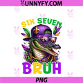 Mardi Gras Six Seven Bruh PNG, Mardigator Alligator 6 7 Meme Boys PNG