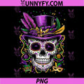 Mardi Gras Skull Top Hat PNG, Beads Mask New Orleans Louisiana PNG