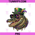 Mardigator Mardi Gras Alligator Costume PNG, Funny Mardi Gras PNG