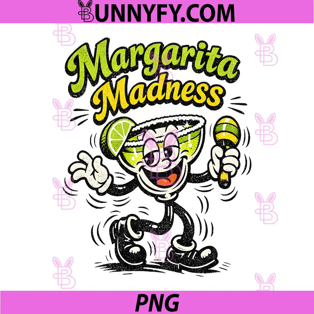 Margarita Madness Retro PNG, Cartoon Funny Tequila Drinking PNG