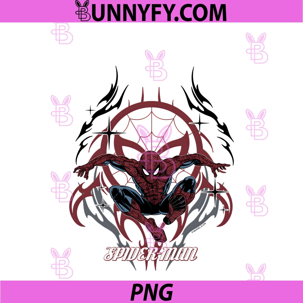 Marvel Spider-Man New Day PNG, Tribal Web Aesthetic Action PNG