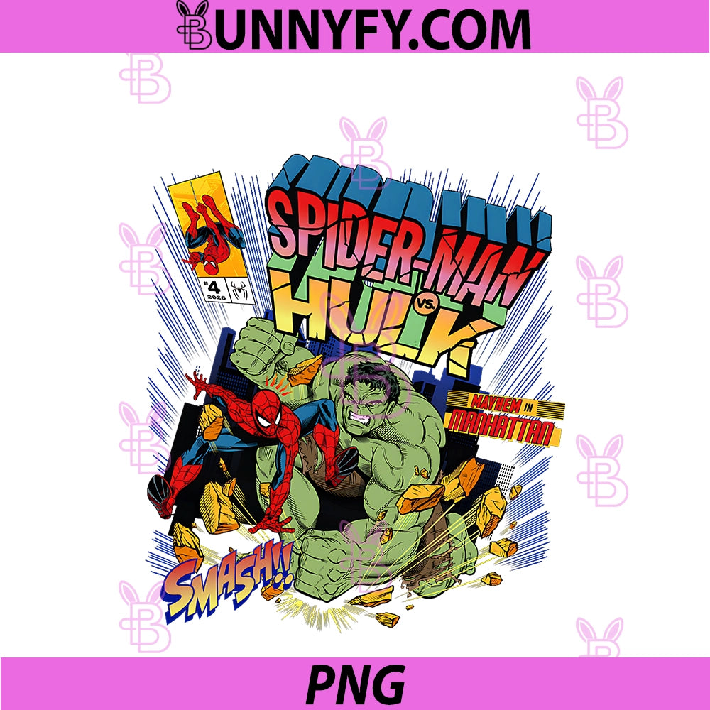 Marvel Studios Spider-Man BND PNG, Movie 2026 Vs Hulk Comic Cover PNG