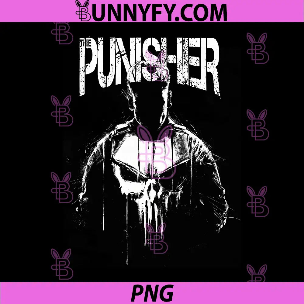 Marvel The Punisher PNG, Frank Castle Distressed White PNG