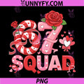67 Squad Cute Valentine Number Design PNG, Heart Candy Style PNG
