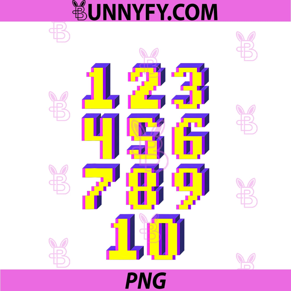 Math Numbers Gaming 8bit Retro PNG, Counting School Gamers Cute PNG