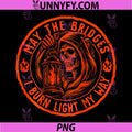 May The Bridges PNG, I Burn Light My Way Skull Gothic PNG