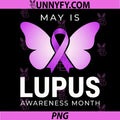 May is Lupus Month Butterfly PNG, Purple Ribbons Lupus Awareness PNG
