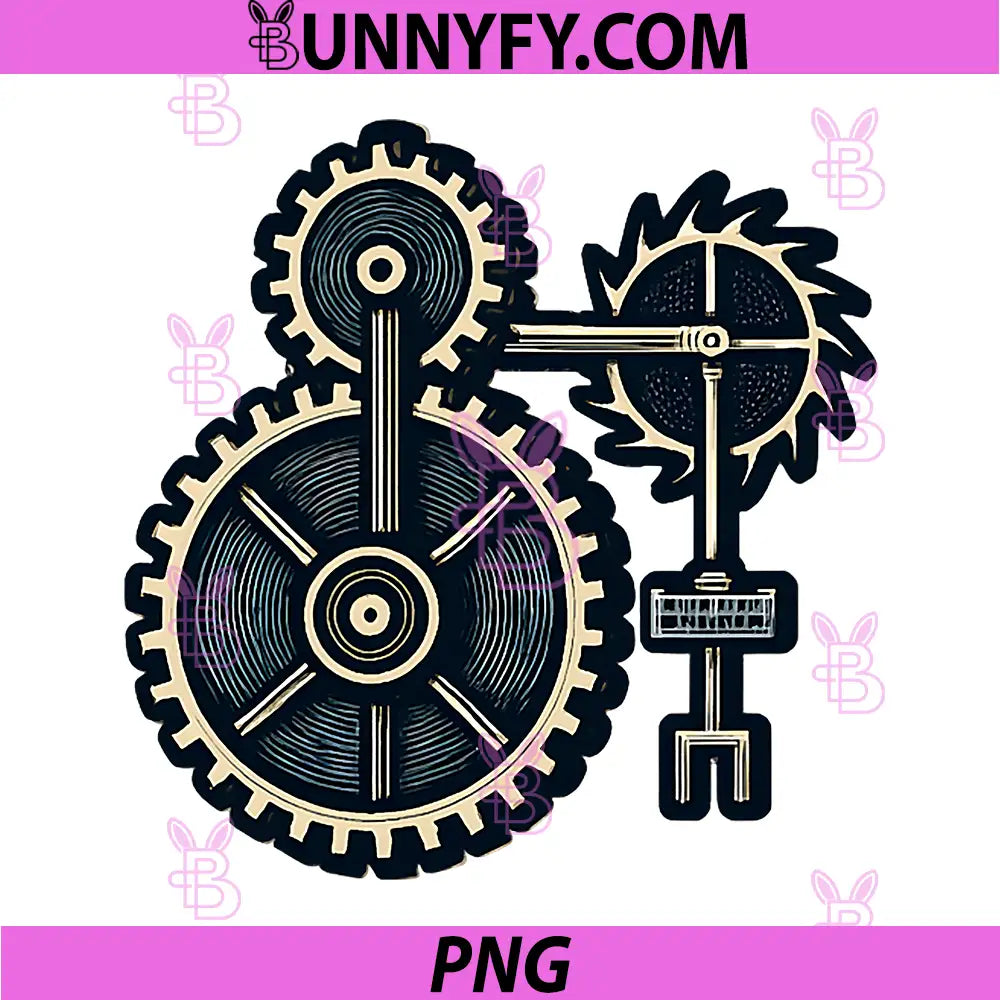 Mechanical Gears & Escapement PNG, Retro Engineering Illustration PNG