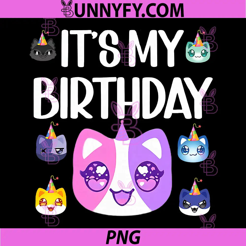 Meemeow Cats Plush PNG, Squishy Pink Birthady Decorations PNG
