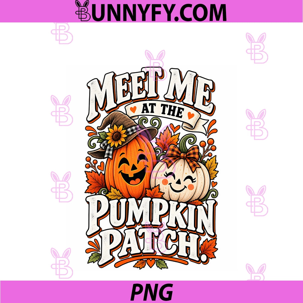Meet Me At The Pumpkin Patch PNG, Cute Fall Pumpkin Lover PNG