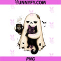 Meh Ghost Cat Spooky Black Cat PNG, Funny Halloween Coffee Lover PNG