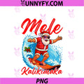 Mele Kalikimaka Santa Surfing PNG, Christmas In July Beach Summer PNG