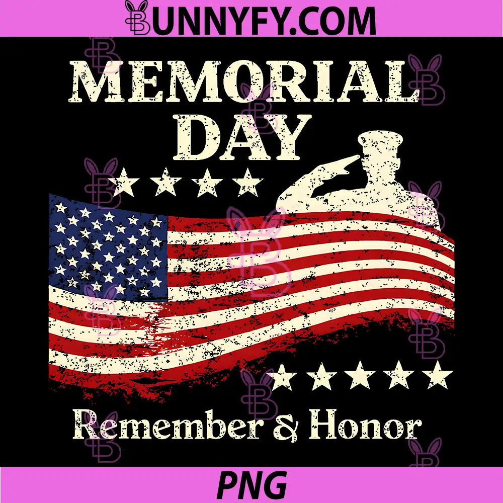 Memorial Day Patriotic Flag PNG, Remember Honor Design PNG