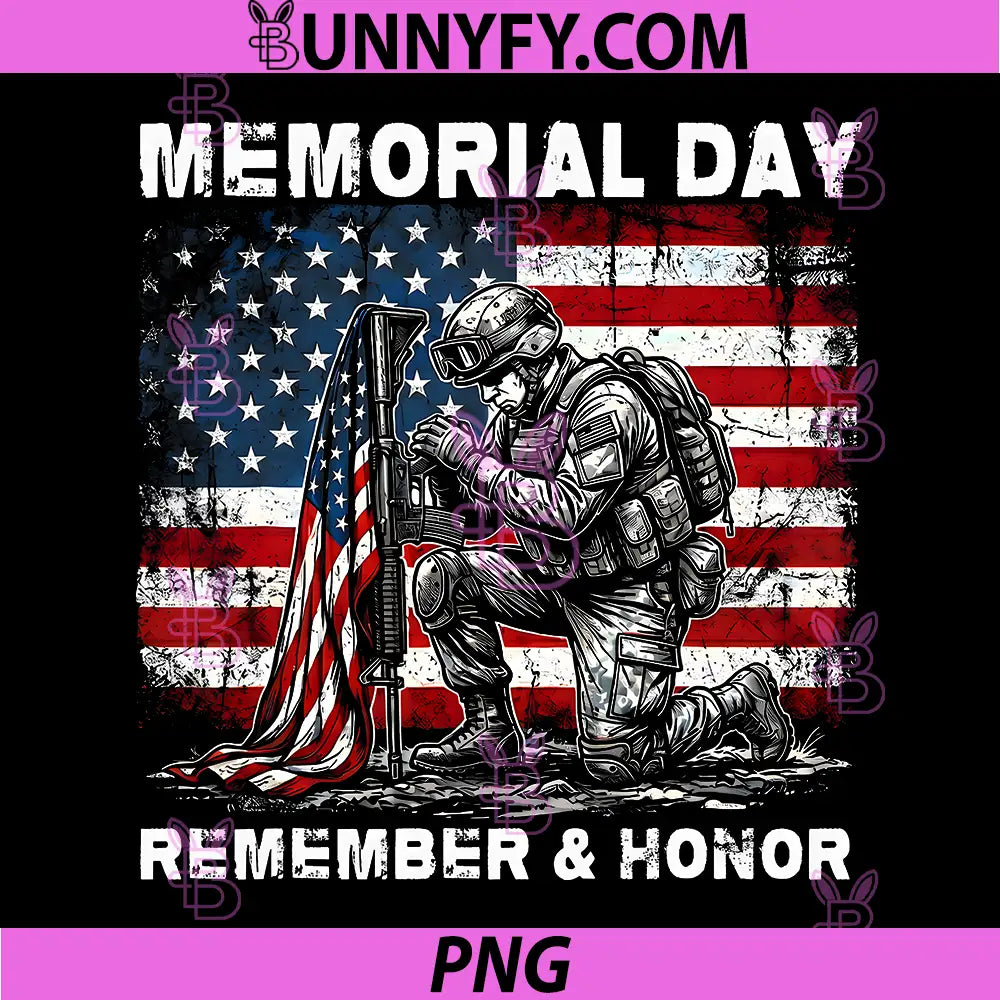 Memorial Day Remember and Honor PNG, Patriotic US Flag Military PNG