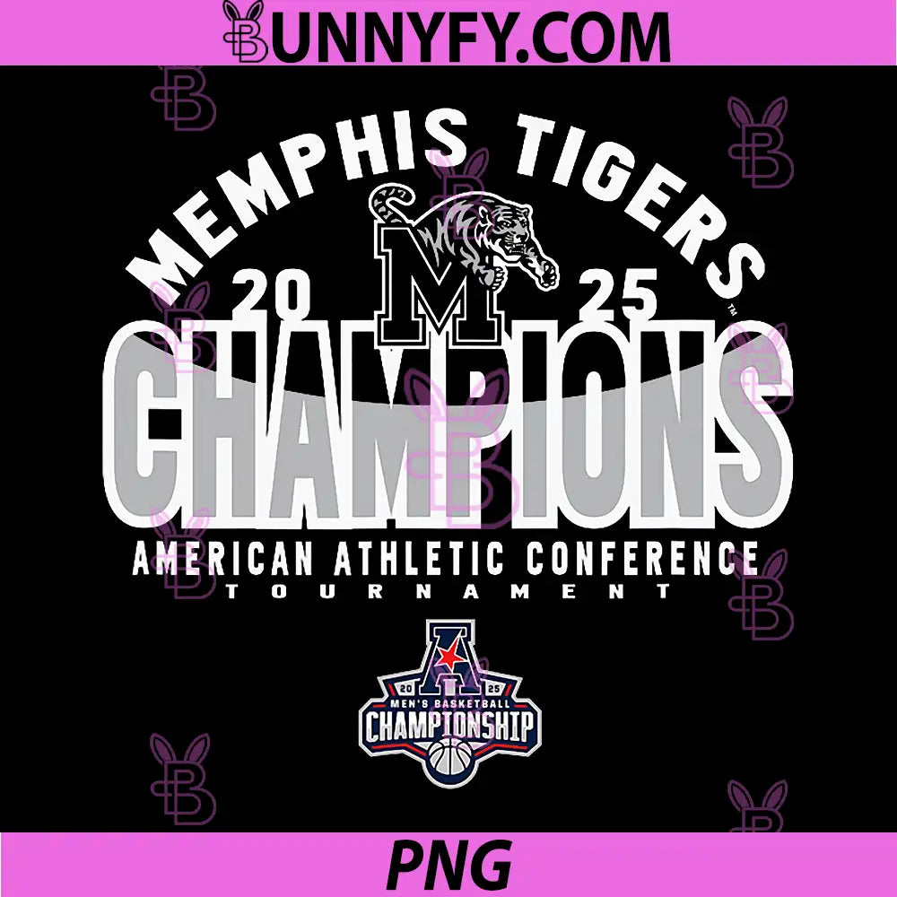 Memphis Tigers PNG, Basketball AAC Champs 2025 Royal PNG