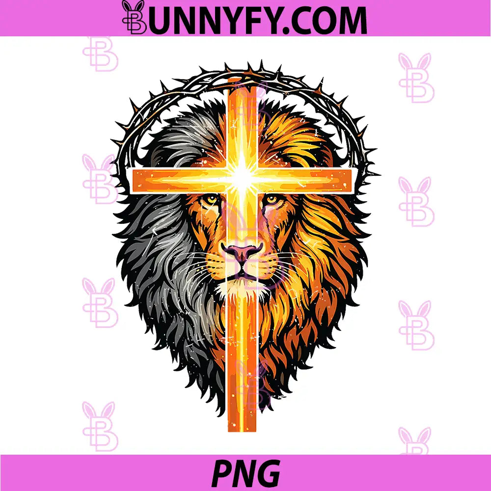 Christian Lion of Judah PNG, Jesus Christ Cross Faith PNG