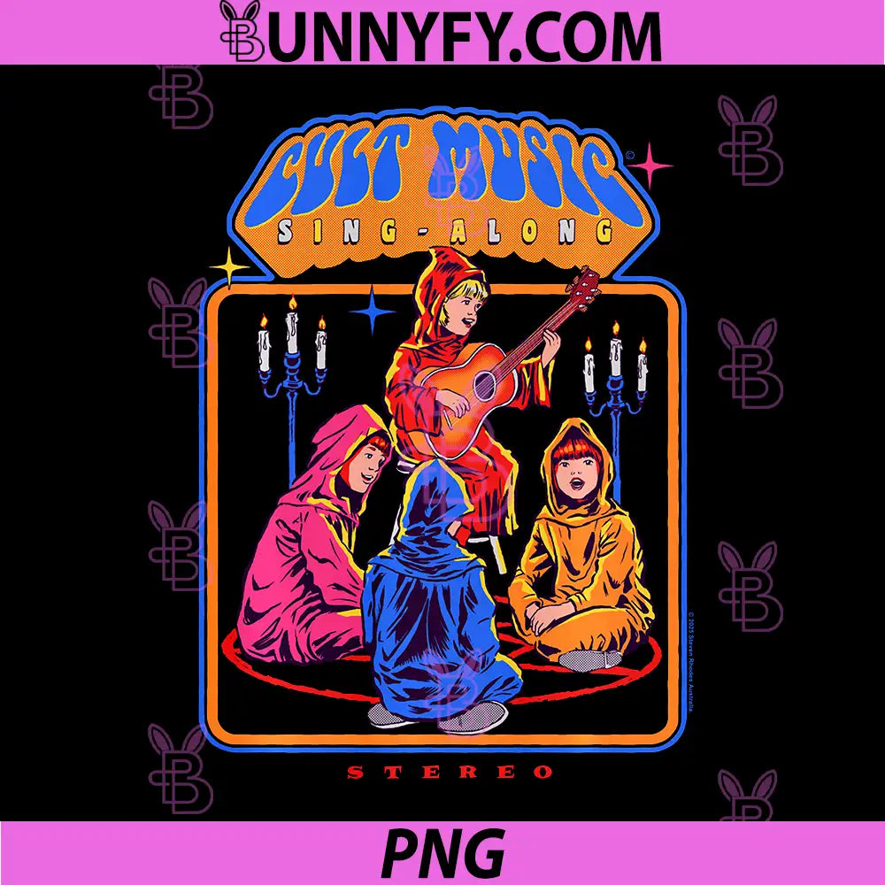 Cult Music Sing-Along Occult Horror PNG, Retro Funny Adult Humor PNG