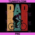 Papa Retro Cycling Silhouette Vintage Art PNG, Dad Bicycle PNG