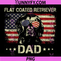 Flat Coated Retriever Dad PNG, Dog American Flag 4th of July PNG