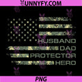 Husband Dad Protector Hero for Christmas PNG, Camo American Flag PNG