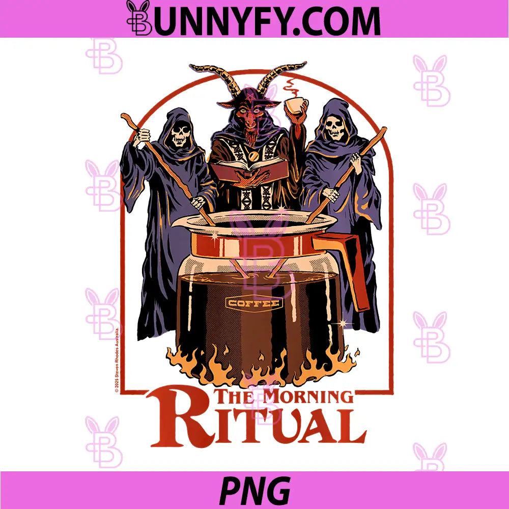 Mens Morning Ritual Santanic Coffee PNG, Sarcastic Funny Adult Humor PNG