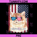 Patriotic Cat Meowica AF 4th of July PNG, USA American Flag PNG