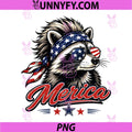 Patriotic Raccoon American Flag PNG, Merica 4th July Raccoon PNG