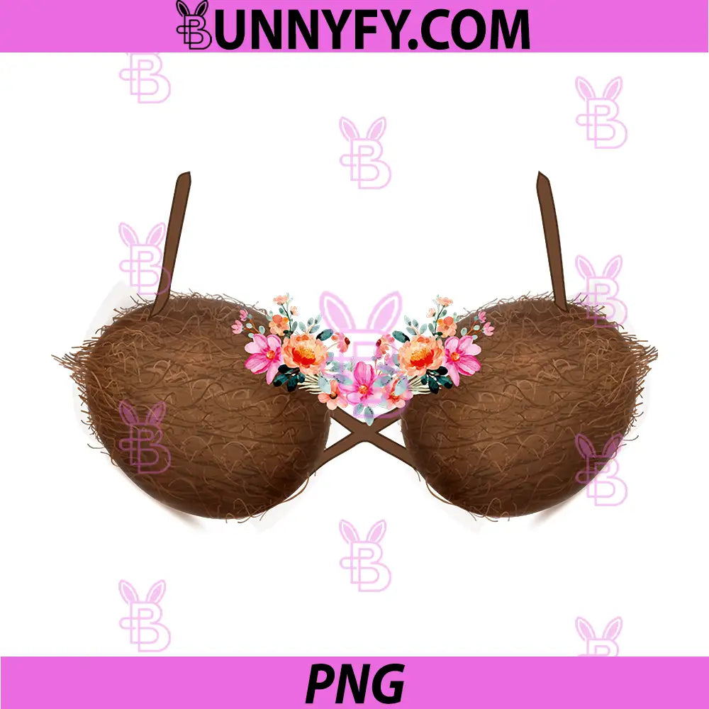 Summer Coconut Hawaii PNG, Luau Flowery Funny PNG